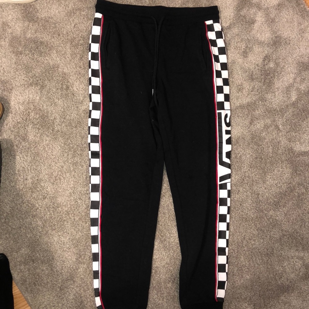 Vans checkerboard black joggers